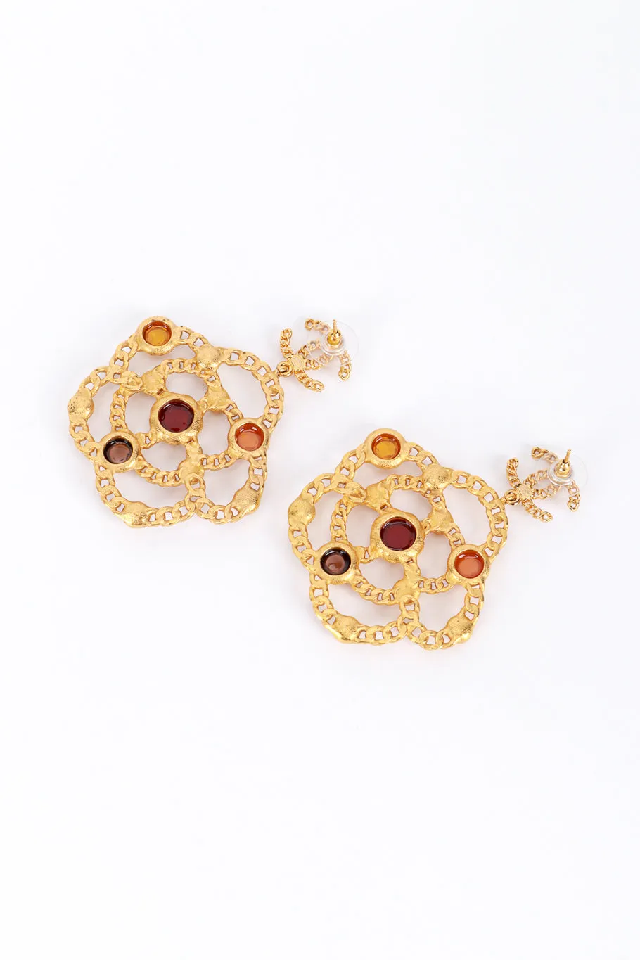 2018A Camellia Chain Drop Earrings