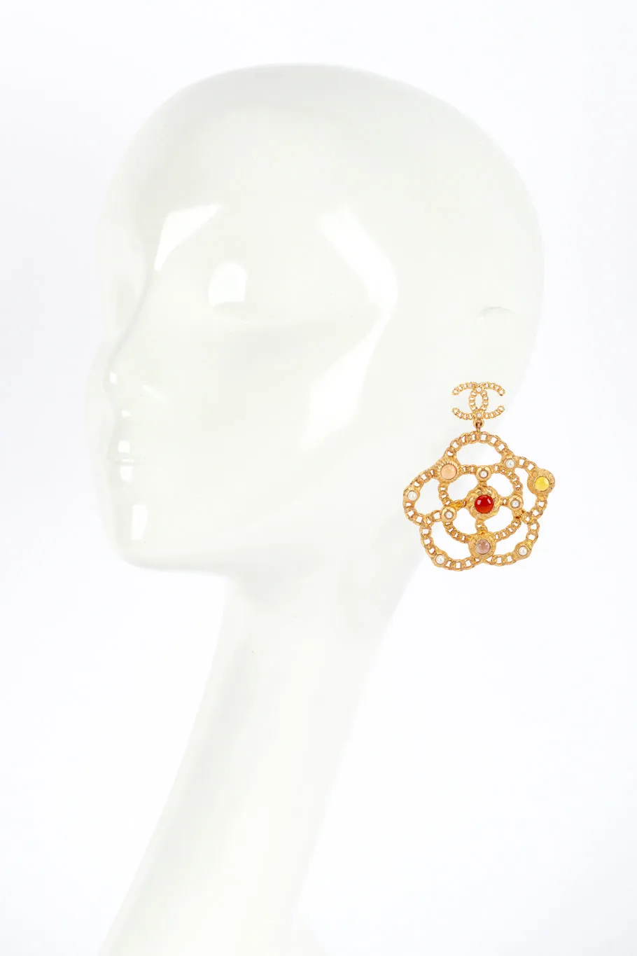2018A Camellia Chain Drop Earrings