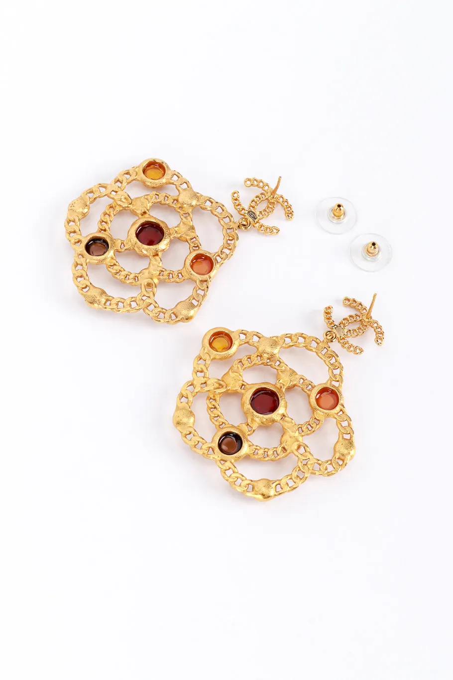 2018A Camellia Chain Drop Earrings