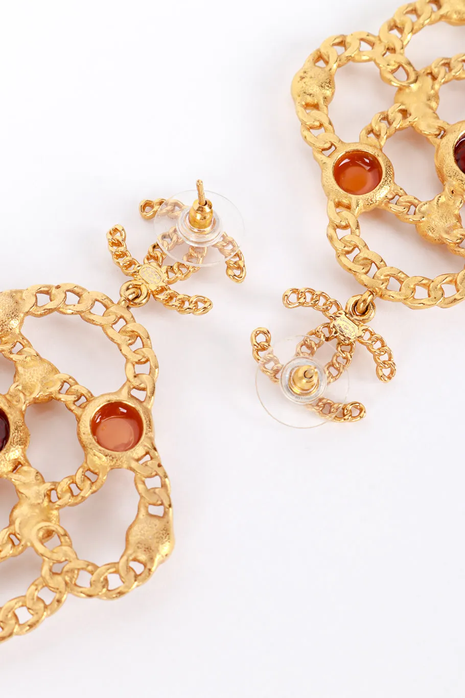2018A Camellia Chain Drop Earrings