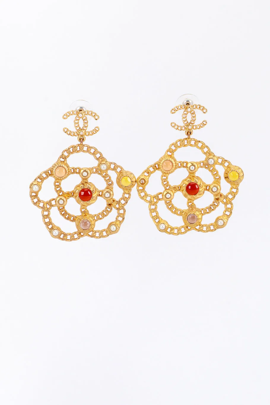 2018A Camellia Chain Drop Earrings