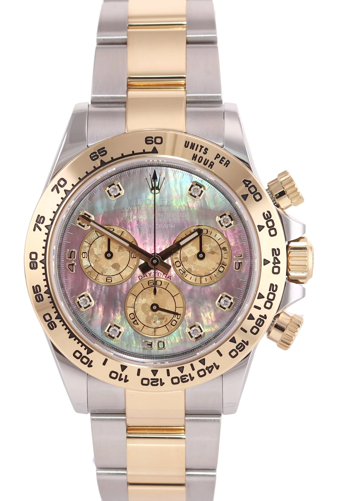 2021 Rolex Daytona 116503 Dark Mop Crystal Diamond Two Tone Steel Gold Watch Box