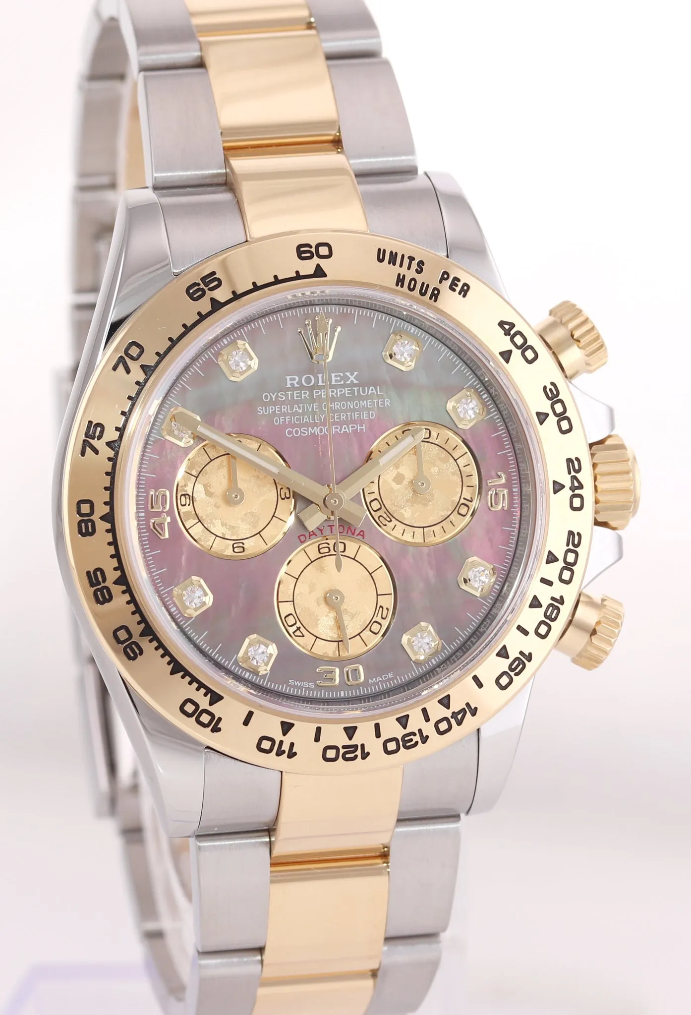 2021 Rolex Daytona 116503 Dark Mop Crystal Diamond Two Tone Steel Gold Watch Box
