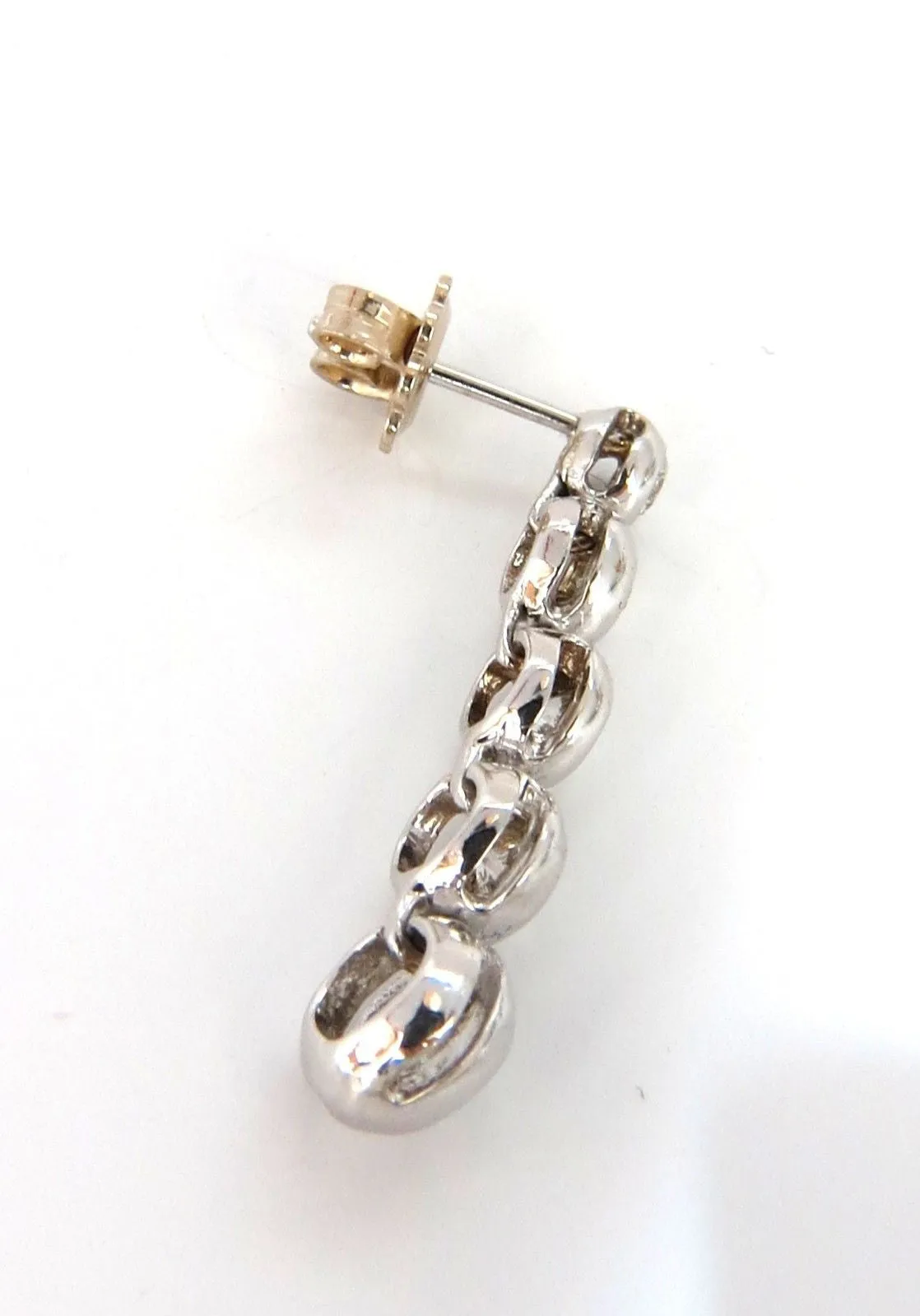 2.04ct NATURAL ROUND DIAMONDS BEZEL FLUSH 5 TIER DANGLE EARRINGS JAZZ