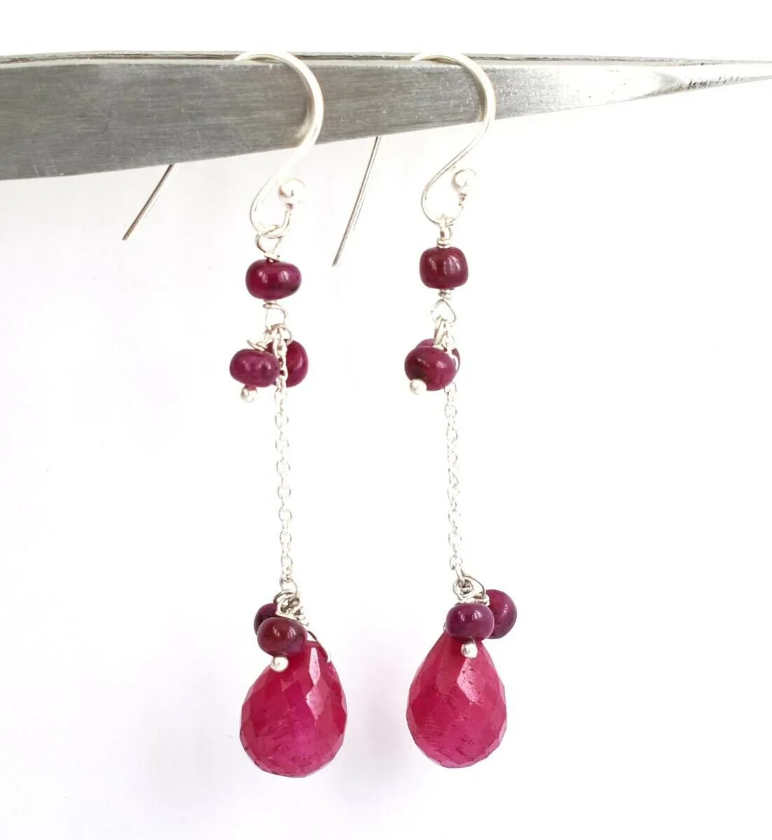 22.35 Cts African Ruby Gemstone Designer Earrings For Women's Gift