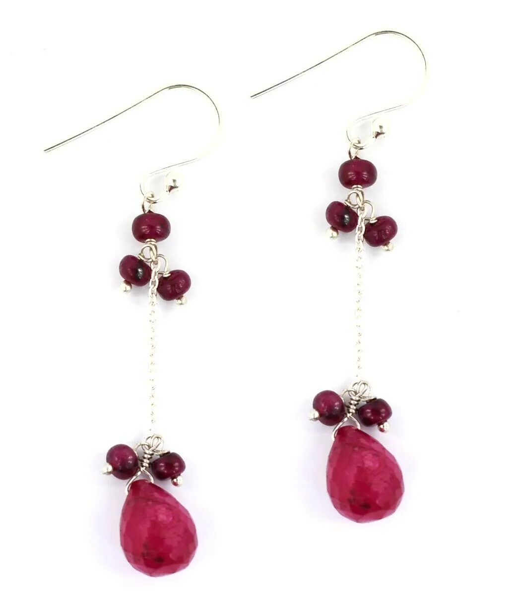 22.35 Cts African Ruby Gemstone Designer Earrings For Women's Gift
