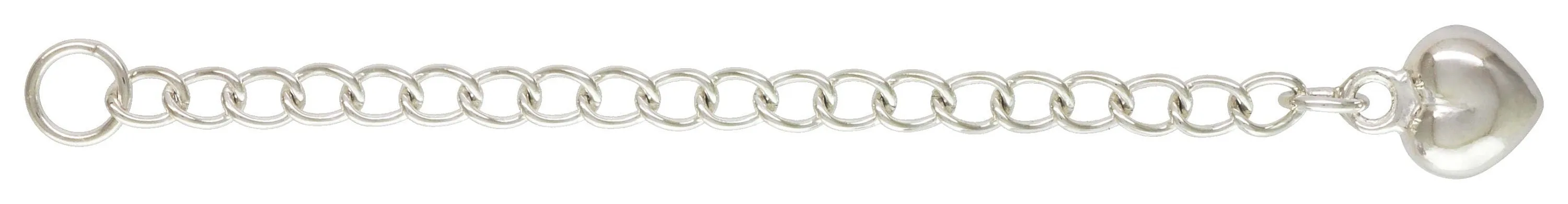 2.25" Ext w/6.0mm Puffed Heart, Sterling Silver.#5021004