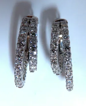 2.34ct Natural Double Hoop Diamond Earrings 14kt
