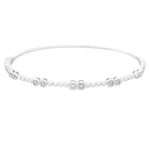 .25ct 14k White Gold Diamond Bangle