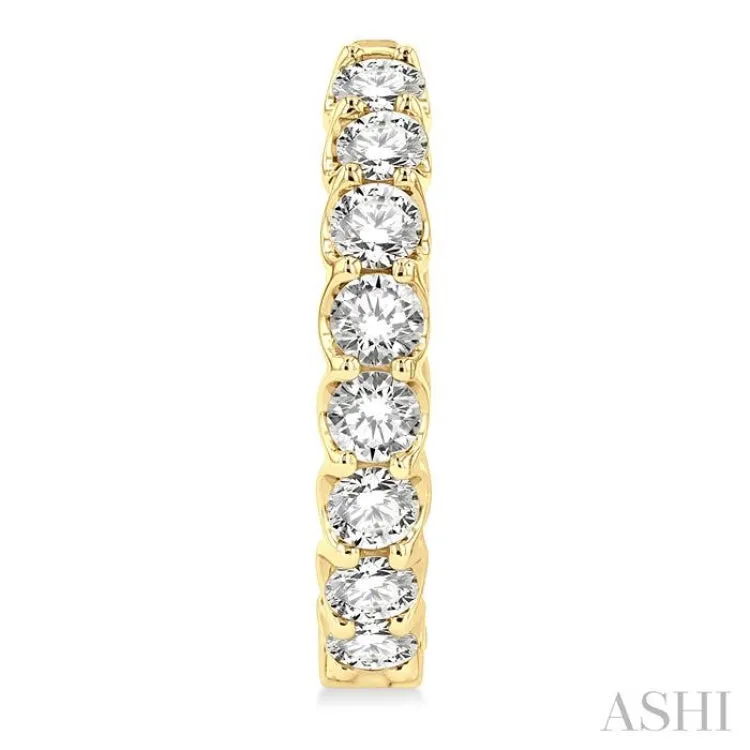 3.00 ctw Inside-Out Round Cut Diamond Hoop Earrings in 14K Yellow Gold