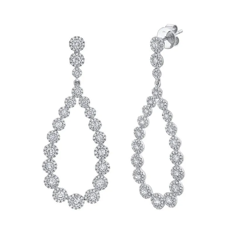 3.01CT DIAMOND OVAL DANGLE EARRING