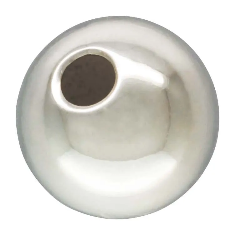 4.0mm Bead Light 1.0mm Hole, Sterling Silver. Made in USA. #5001204