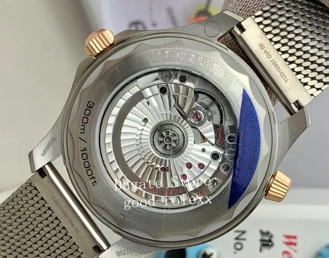 42Mm Men'S Bronze Watches Men Vsf Automatic Cal.8806 Movement Vs Aluminum Bezel Dial Watch Sbf Mesh Gold Burgundy Bracelet Diver 300M Luminous Wristwatches