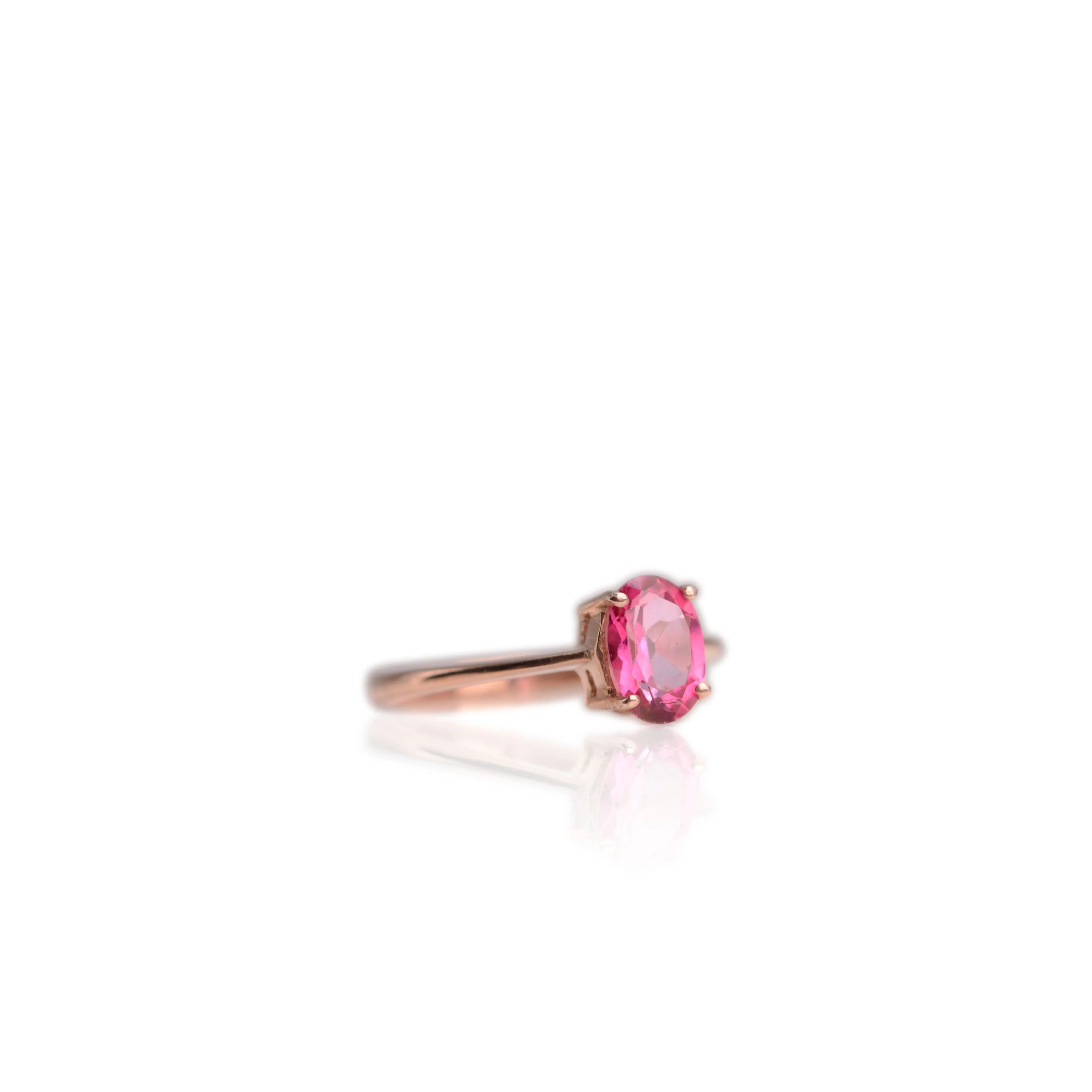 5 x 7 mm. Oval Cut Pink Brazilian Mystic Topaz Ring (Blemished)