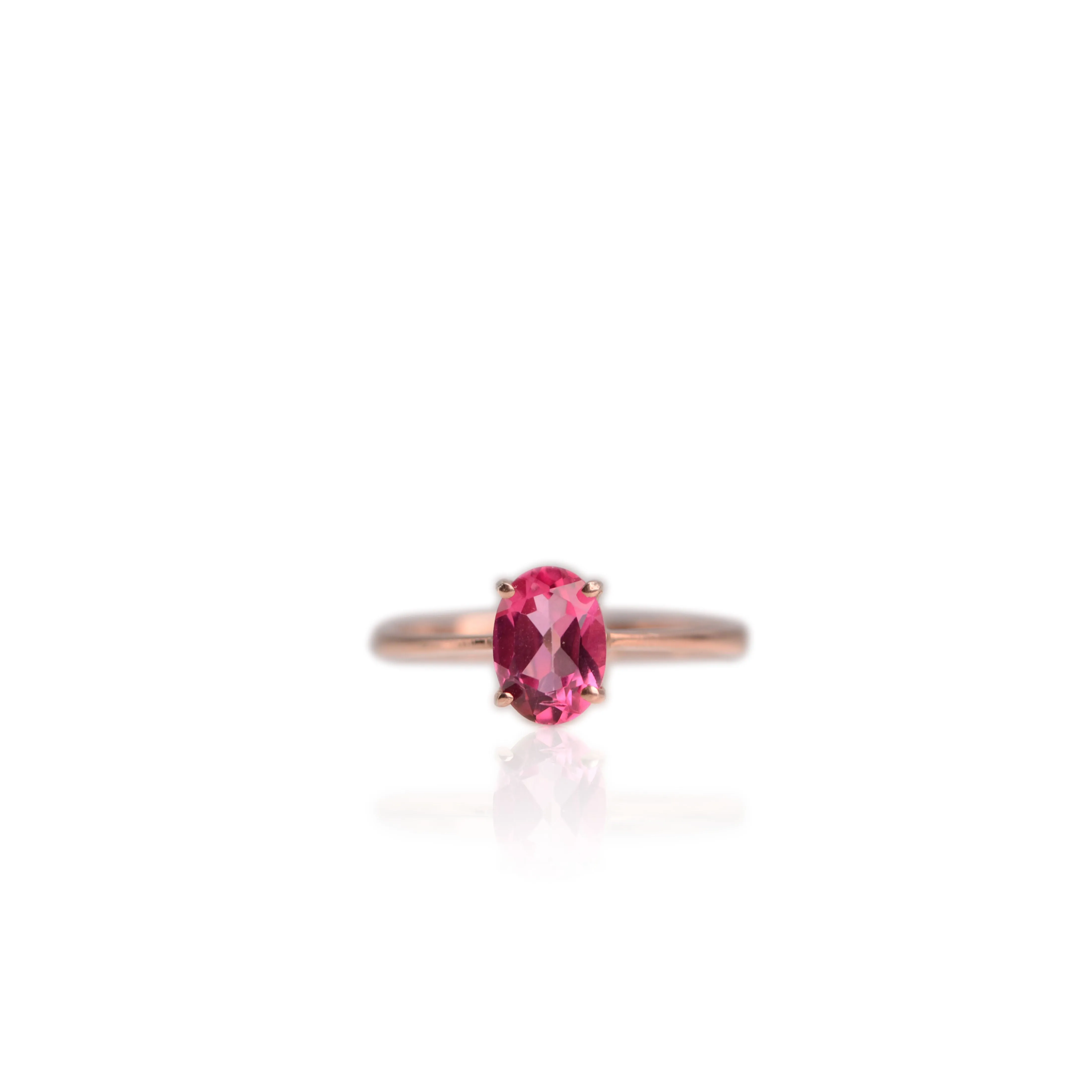 5 x 7 mm. Oval Cut Pink Brazilian Mystic Topaz Ring (Blemished)