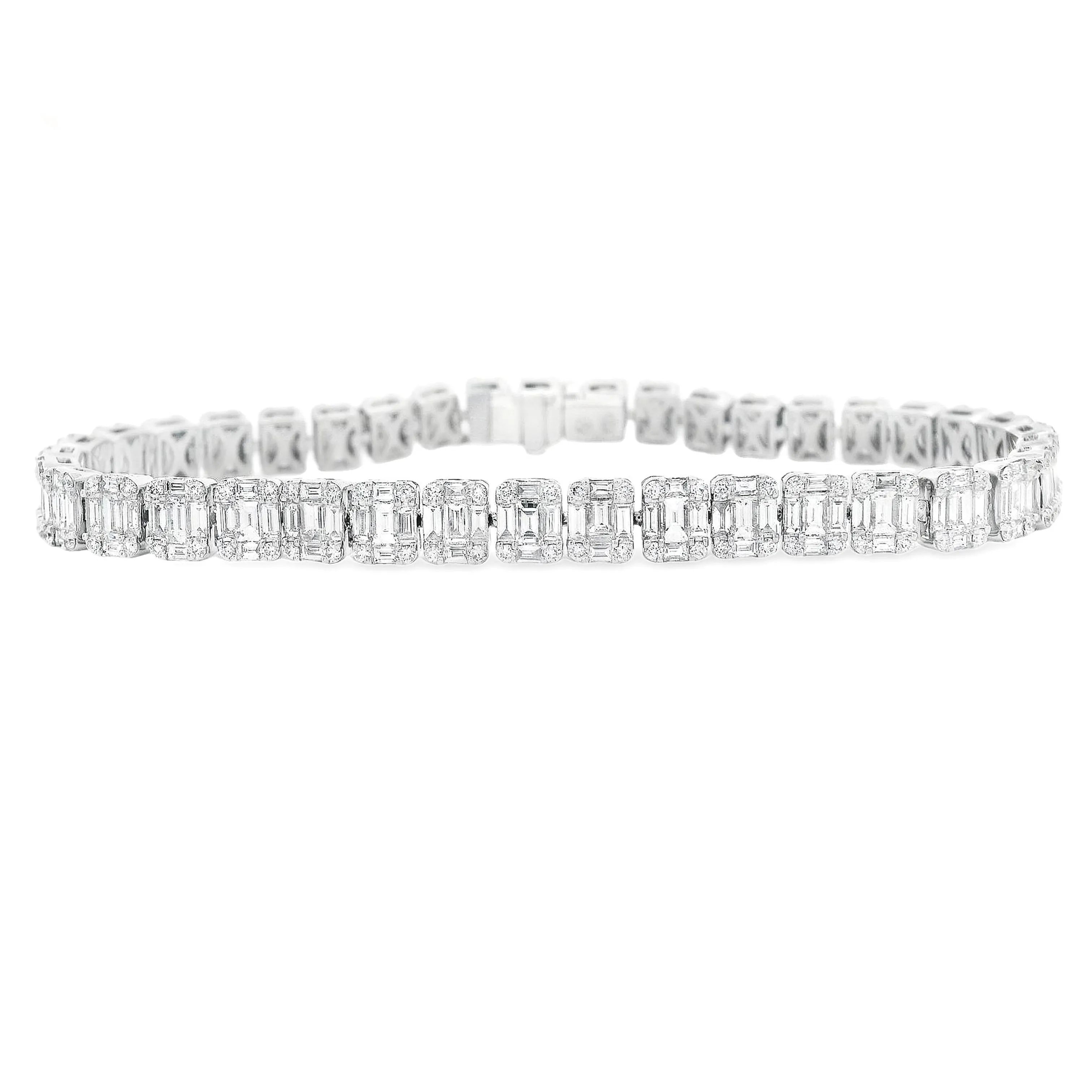 6.82ct 18k White Gold Diamond Bracelet