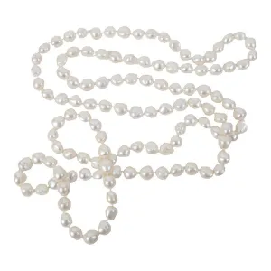713-01 | 60" WHITE BAROQUE ROPE NECKLACE