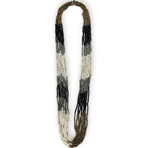 723-04 | 8-STRAND PETITE PEARL & MULTI COLOR CRYSTAL 38"