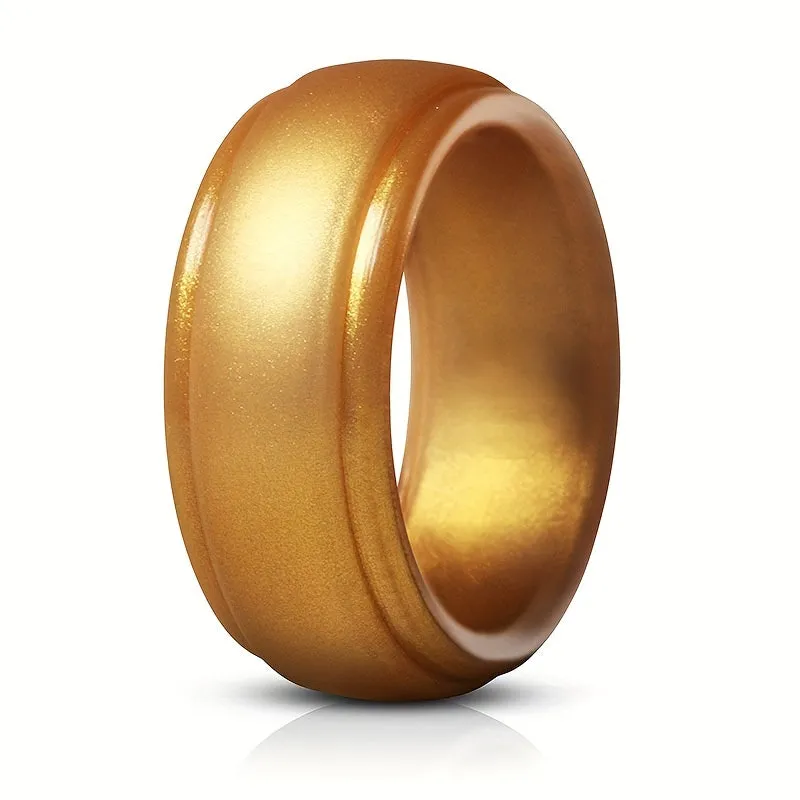 8pcs Silicone Wedding Ring Set for Men, Rubber Bands