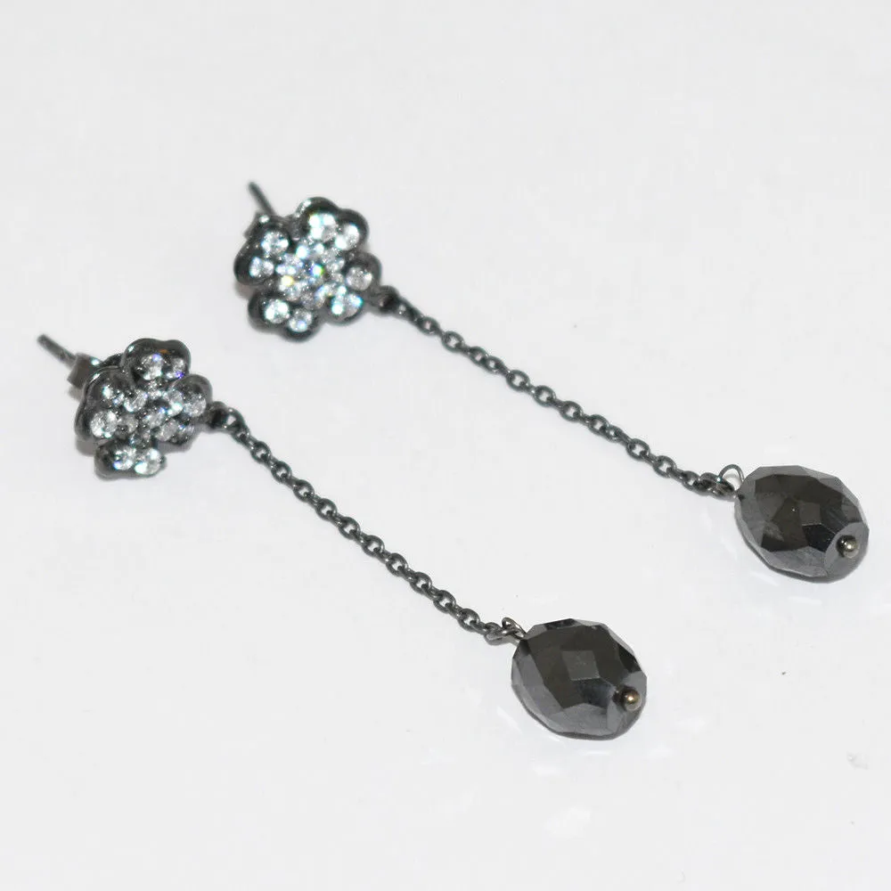 9 mm Black Diamond Studs, Drop Earring With Diamonds Accents- Great Shine with Amazing Collection