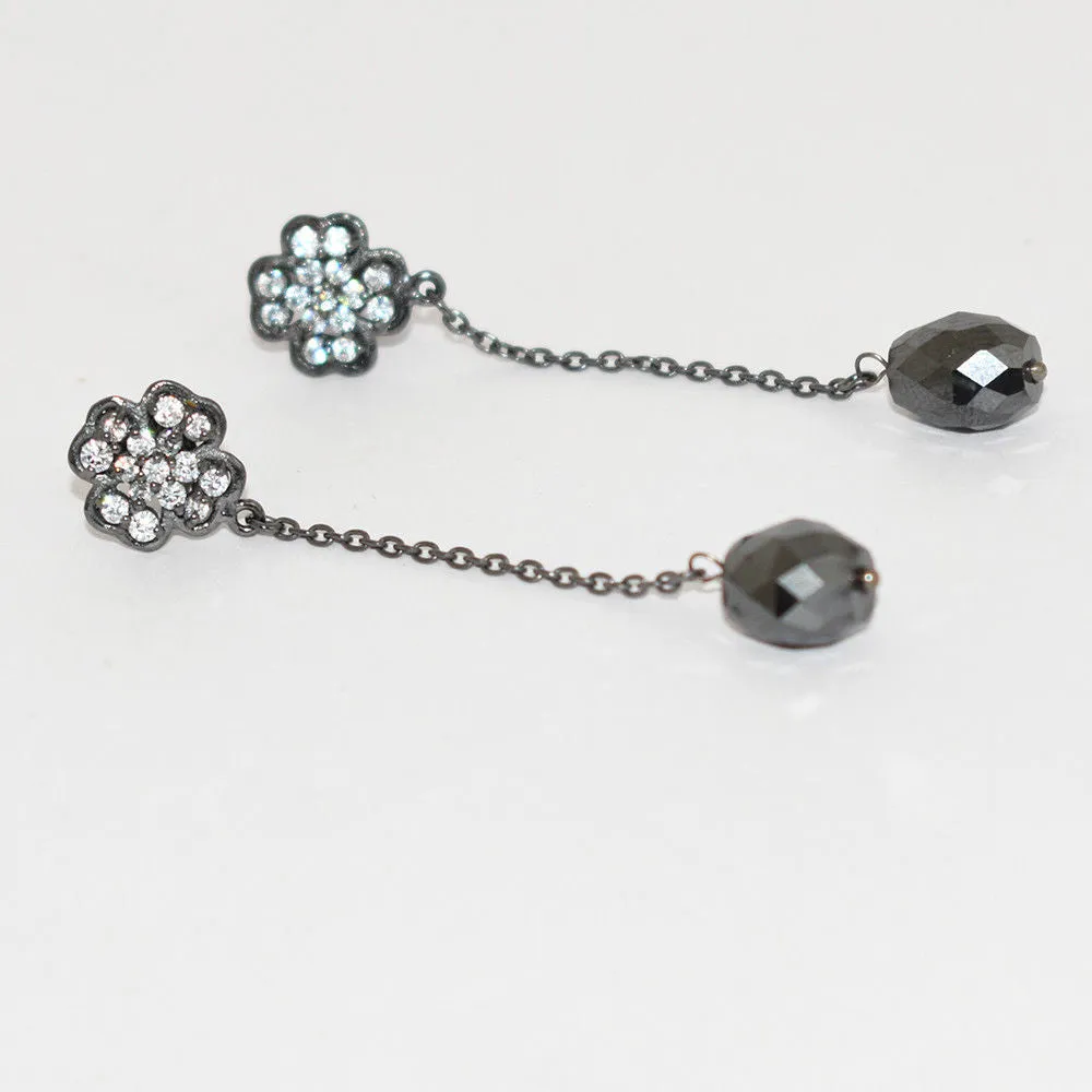 9 mm Black Diamond Studs, Drop Earring With Diamonds Accents- Great Shine with Amazing Collection