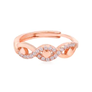 925 Clustered Rose Gold Plated Heart Motif Rings