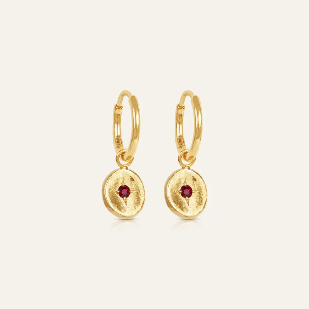 9ct Gold Ruby Gem Drops  (set of 2)