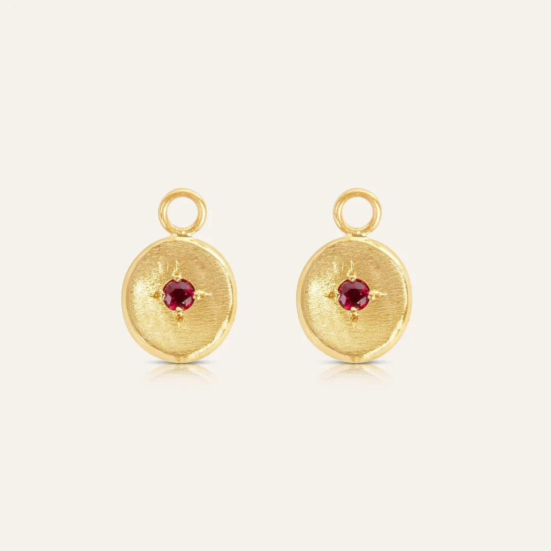 9ct Gold Ruby Gem Drops  (set of 2)