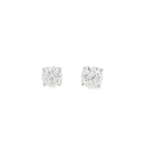9ct White Gold 5mm Round Lab Grown Diamond Stud Earrings TDW= 1ct