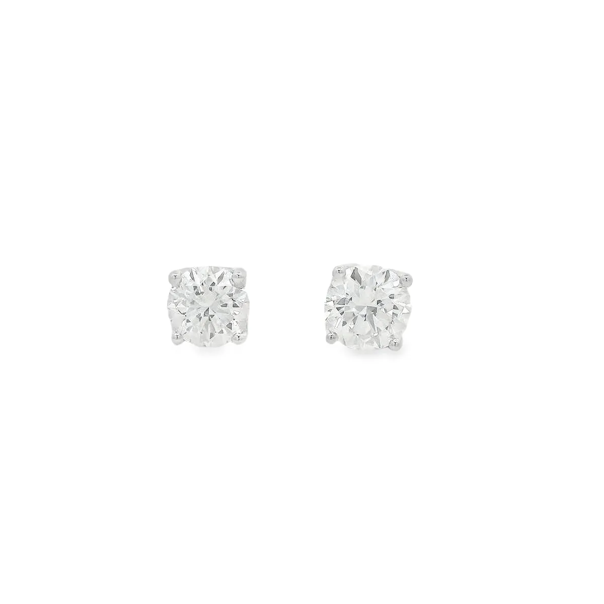 9ct White Gold 5mm Round Lab Grown Diamond Stud Earrings TDW= 1ct