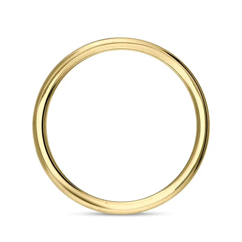 9ct Yellow Gold Whitby Jet Queen's Jubilee Hallmark 3mm Ring D