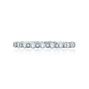 Alternating Bezel Set Stackable Band