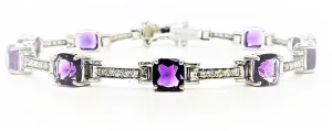 AMETHYST AND DIAMOND HOT-CAKE BRACELET