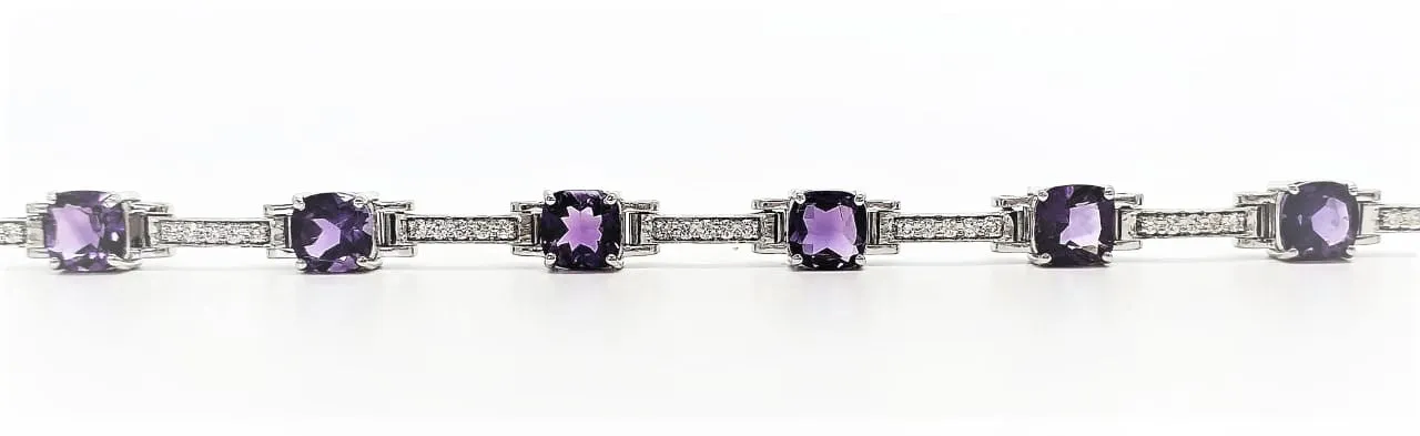 AMETHYST AND DIAMOND HOT-CAKE BRACELET