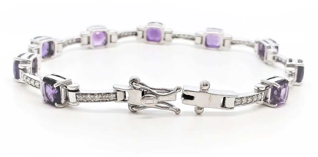 AMETHYST AND DIAMOND HOT-CAKE BRACELET