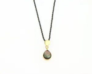 Athena gold drop with Tahitian mother of pearl