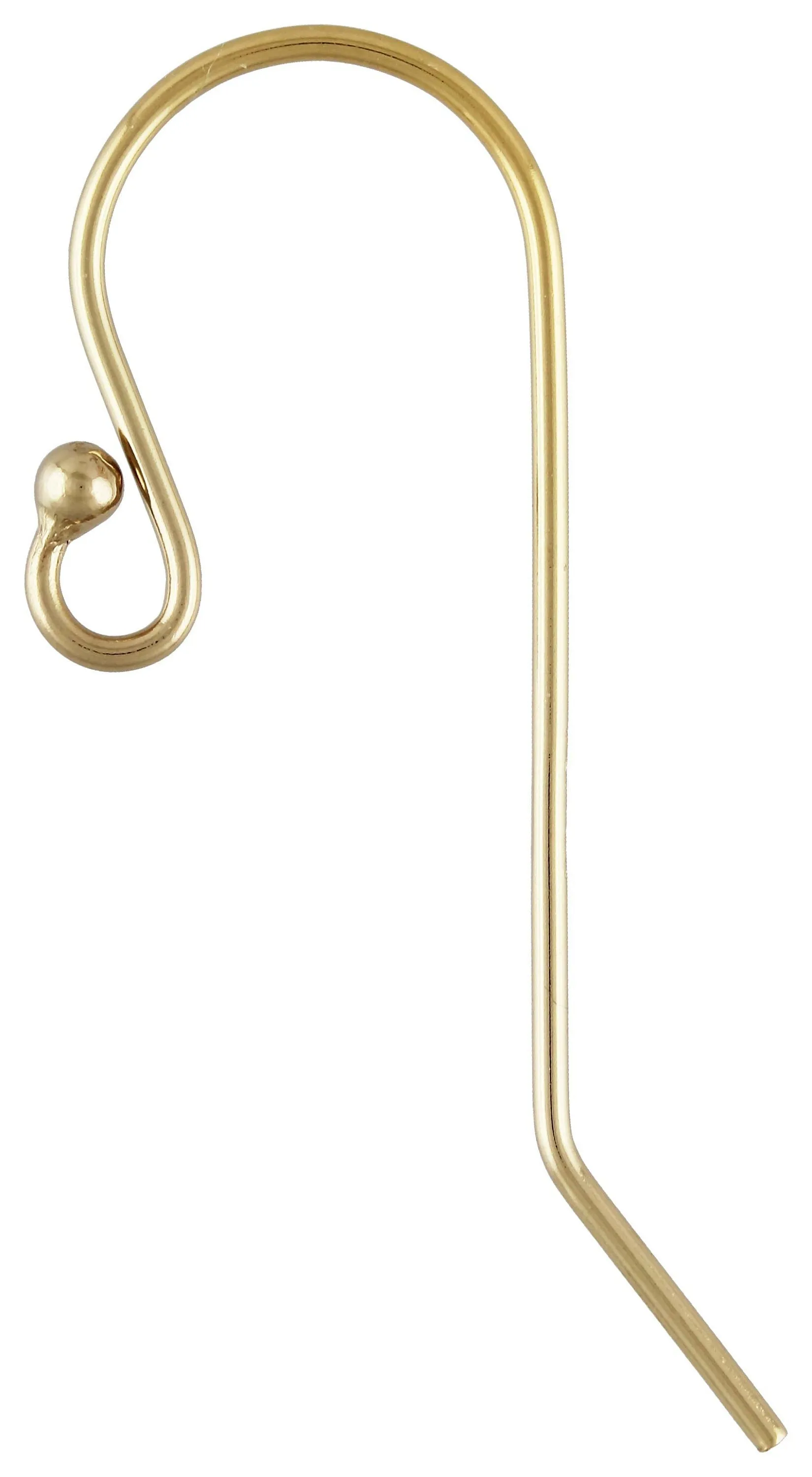 Ball End Ear Wire 12.0x25.0mm (0.66mm),  14k gold filled.  #4006394