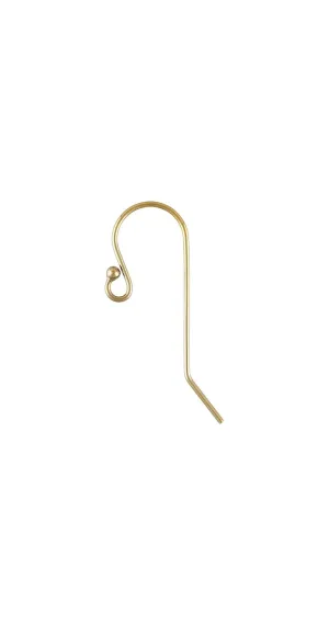 Ball End Ear Wire 12.0x25.0mm (0.66mm),  14k gold filled.  #4006394