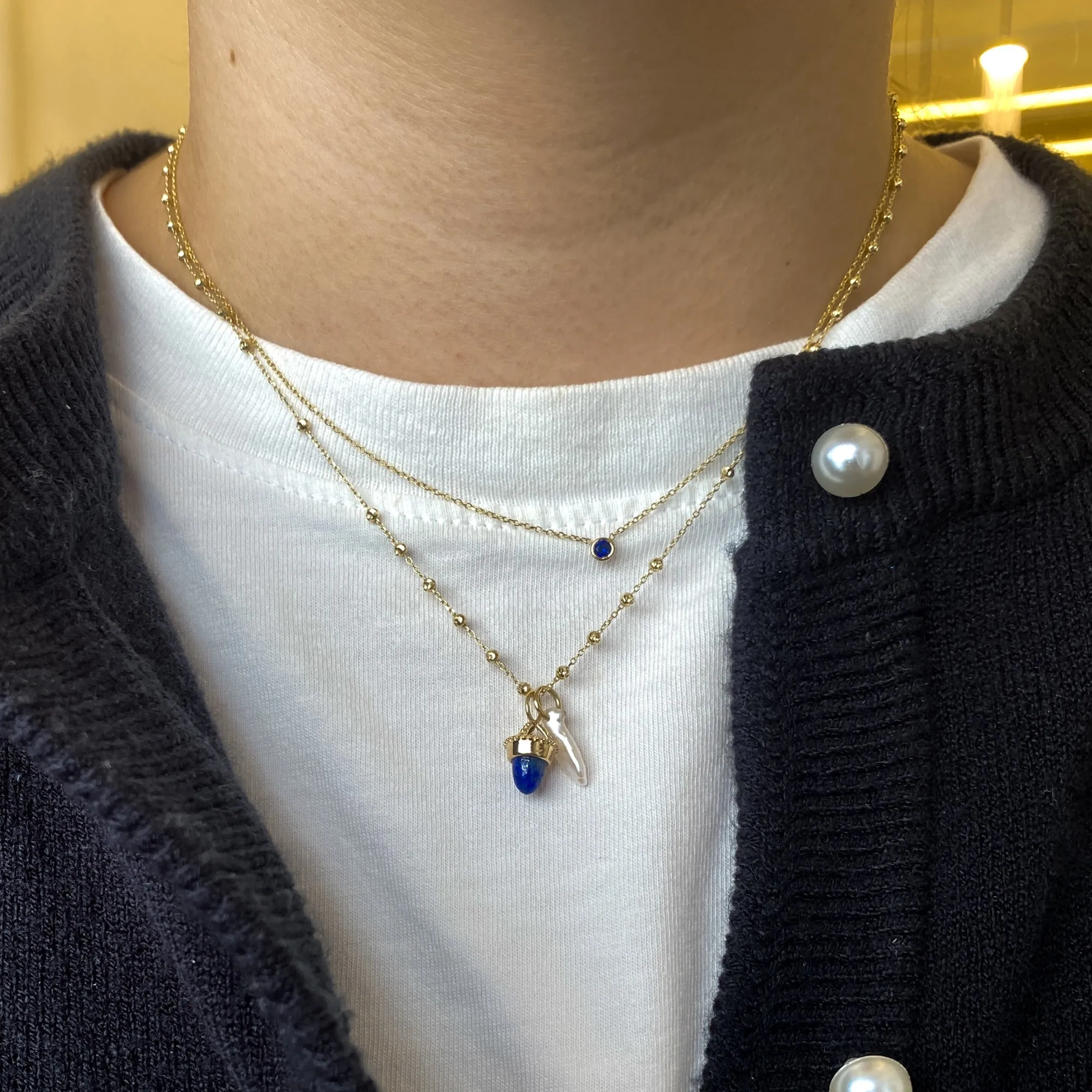 Barely-There Blue Sapphire Necklace