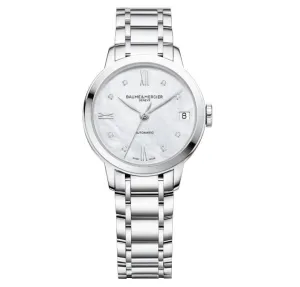 Baume et Mercier Classima Automatic Diamond White Mother of Pearl Dial Ladies Watch 10553