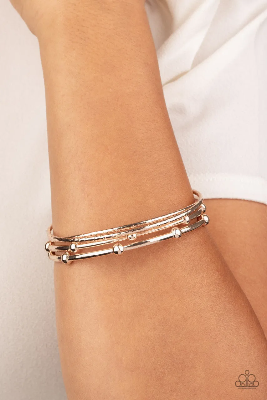 Beauty Basic Rose Gold Paparazzi Bracelet