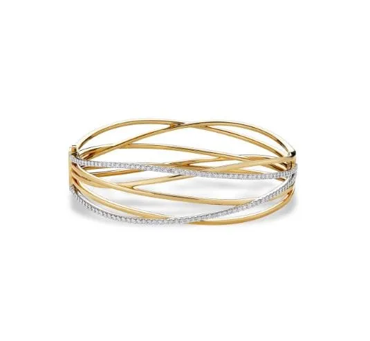 Birks 18K Rosee Du Matin Diamond Criss Cross Bracelet