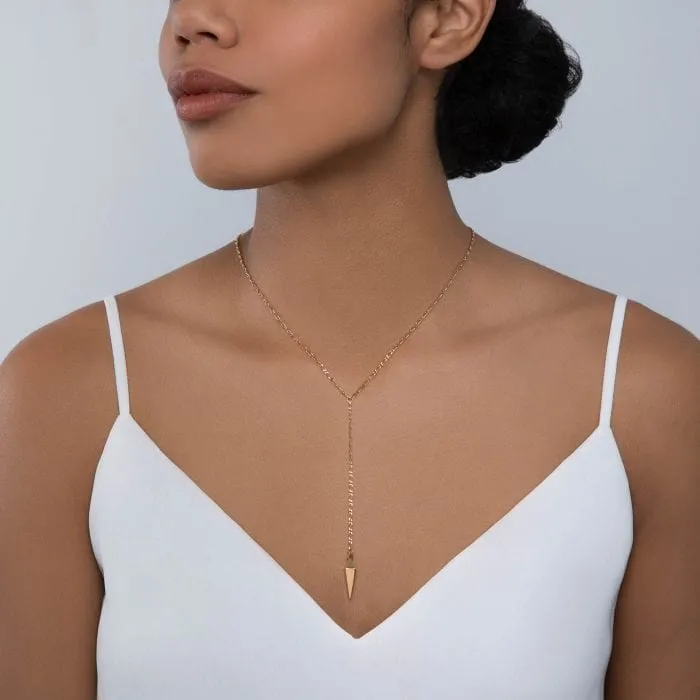 Birks 18k Yellow Gold Rock and Pearl Lariat Necklace
