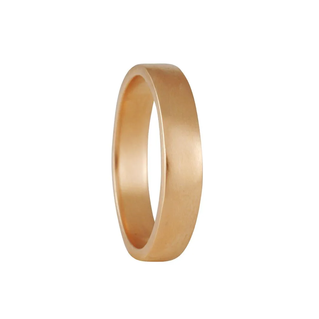 Black Barc - 4mm Squared Wedding band in 14K Rose Gold