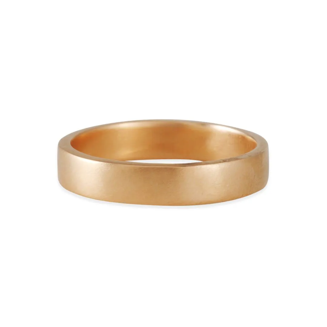 Black Barc - 4mm Squared Wedding band in 14K Rose Gold
