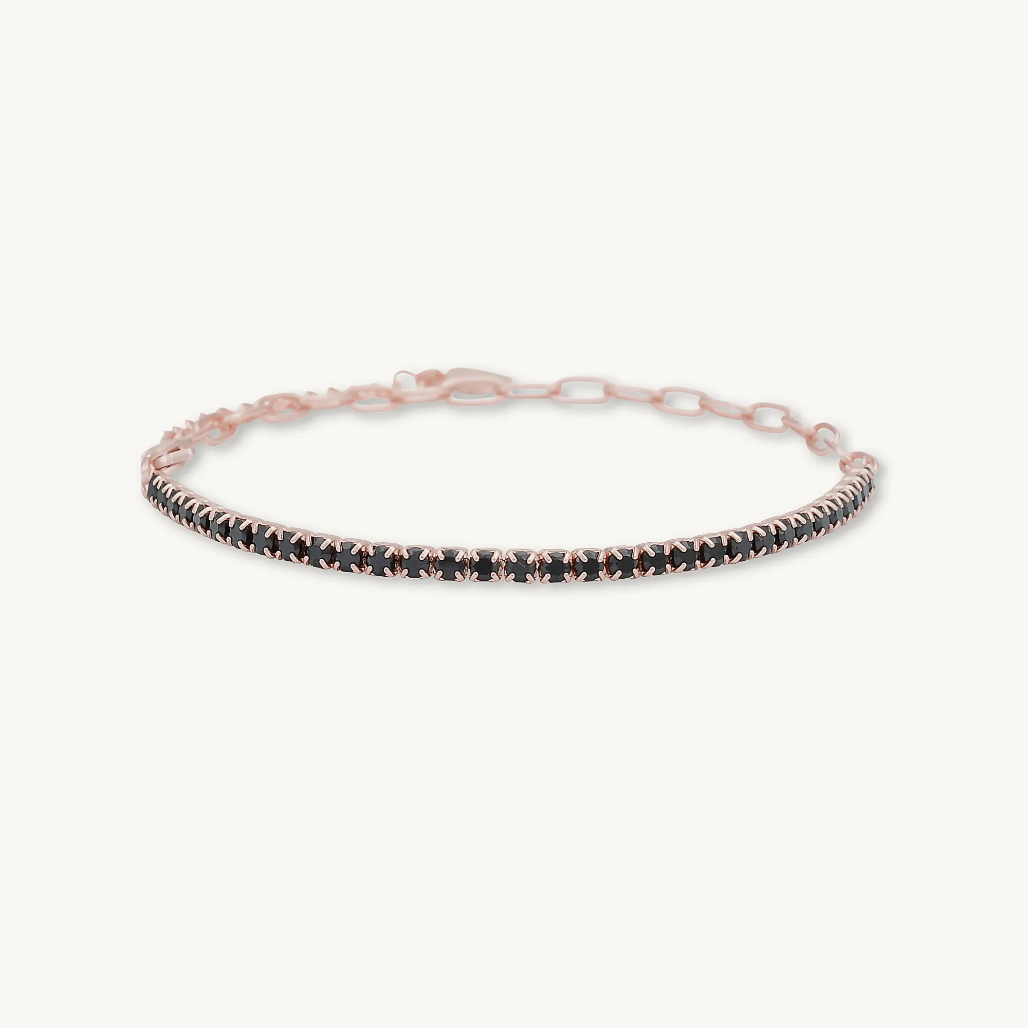 Black Tennis Link Chain Bracelet