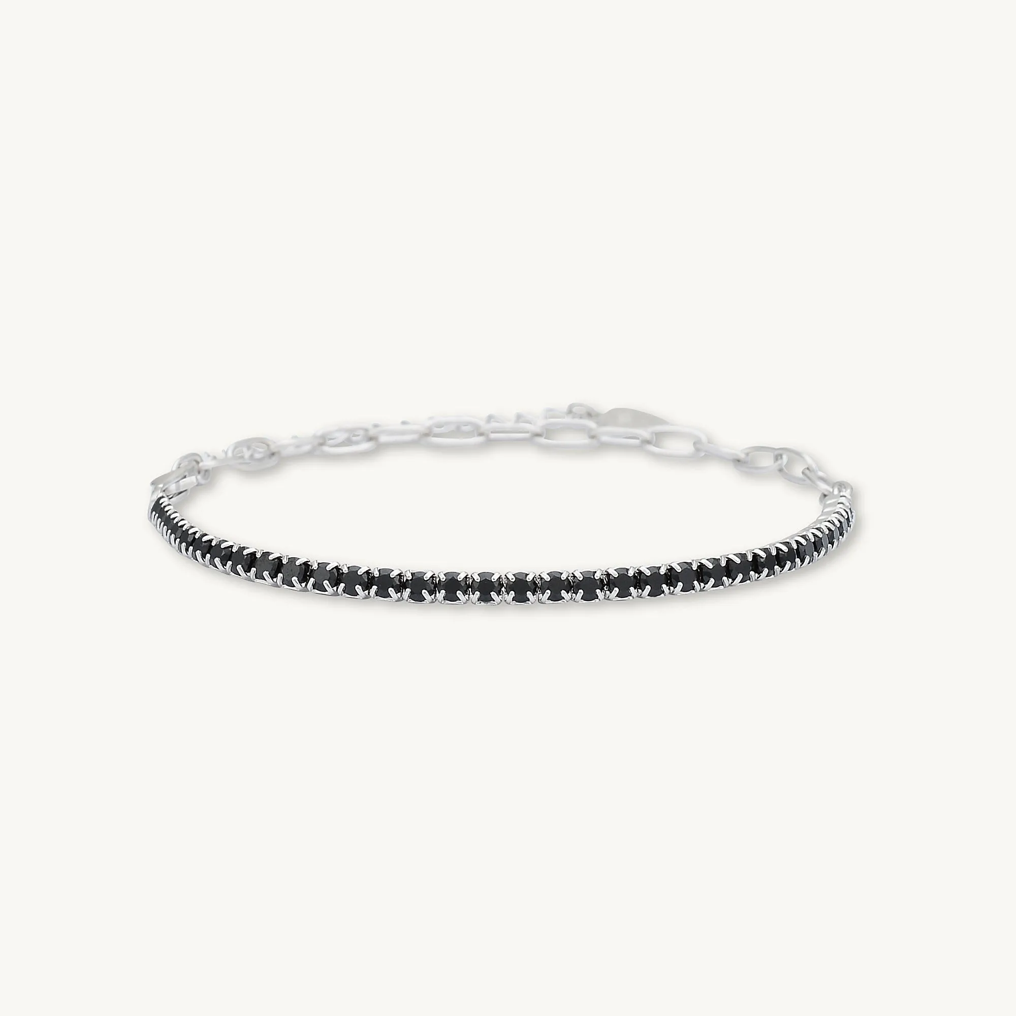 Black Tennis Link Chain Bracelet