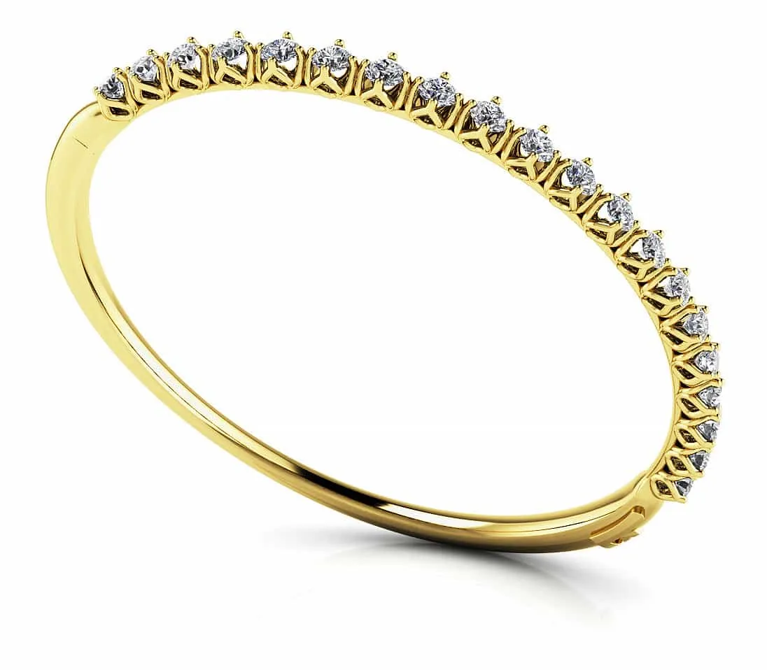 Blossoming Florals Lab-Grown Diamond Bangle with 2.88 ct.(finished) 3.5mm