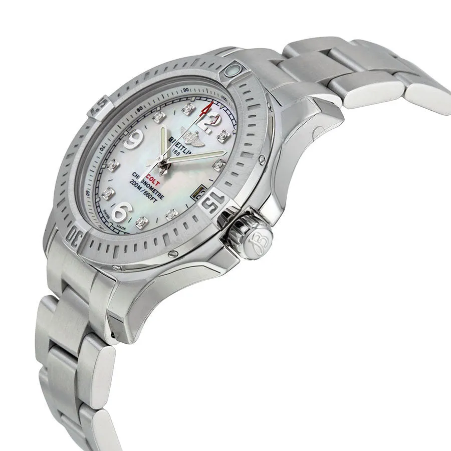 Breitling Colt Lady Mother of Pearl Diamond Watch A7738811-A769SS A7738811-A769-175A