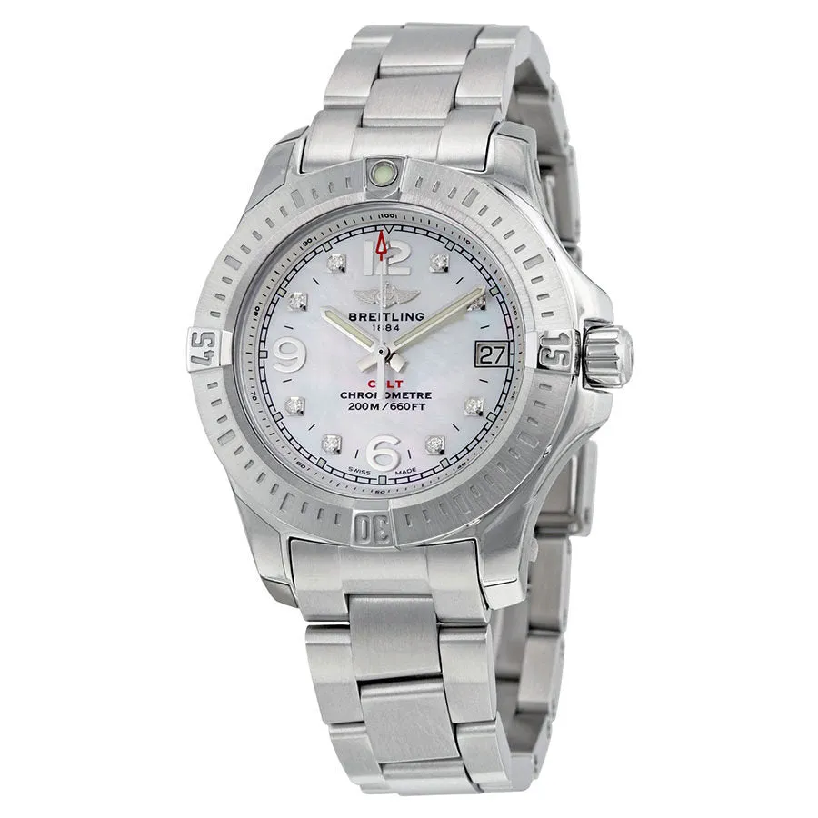 Breitling Colt Lady Mother of Pearl Diamond Watch A7738811-A769SS A7738811-A769-175A